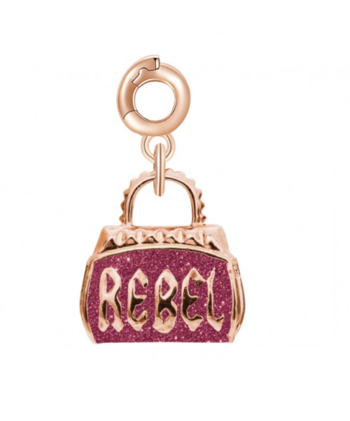 ROSATO charm. Rebel bag. Silver. RZ034.